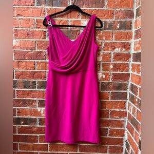 Lauren Ralph Lauren 10 Fuschia Draped Crossover Sleeveless Dress Grecian Goddess